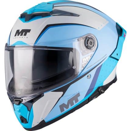 CASCO INTEGRAL MT HELMET THUNDER 4 R SV WIND TUNNEL C7 MATT /ECE 22.06 AZUL TURQUESA GRIS CLARO