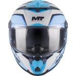CASCO INTEGRAL MT HELMET THUNDER 4 R SV WIND TUNNEL C7 MATT /ECE 22.06 AZUL TURQUESA GRIS CLARO - Imagen 2