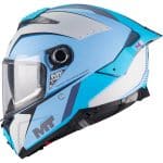 CASCO INTEGRAL MT HELMET THUNDER 4 R SV WIND TUNNEL C7 MATT /ECE 22.06 AZUL TURQUESA GRIS CLARO - Imagen 4