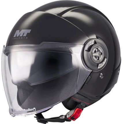 CASCO JET MT VIALE SV S PURE A1 GLOSS NEGRO BRILLO