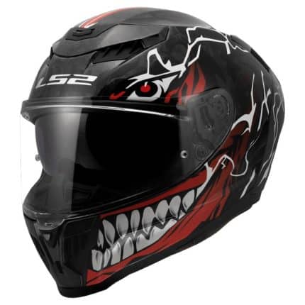 CASCO INTEGRAL DE LS2 -FF807 DRAGON FC INCUBUS WHITE RED/ ROJO BLANCO NEGRO BRILLO