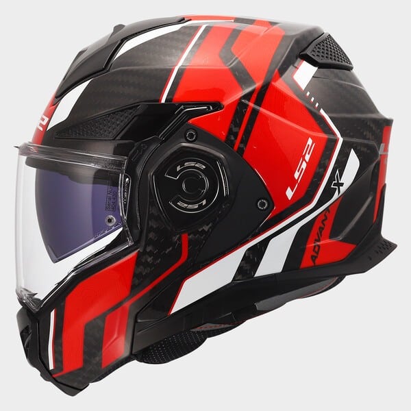 FF901 ADVANT X C DYNAMIC RED 2 CASCO MODULAR LS2- FF901 ADVANT X C DYNAMIC RED-ECE 22.06. NEGRO ROJO - Imagen 1